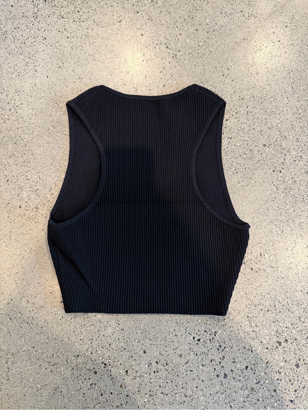 Babaton | Black Ribbed Crop Tank Top - Picture 2 of 2